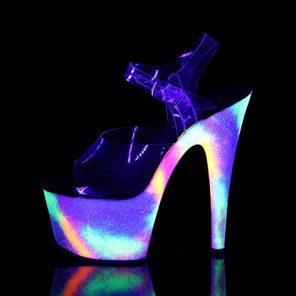 ADORE-708GXY Sexy 7Inch Clear Neon Galaxy Glitter Sexy Shoes-Pleaser- Sexy Shoes Pole Dance Heels