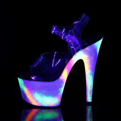 ADORE-708GXY Pleaser Neon Galaxy Glitter 7 Inch Exotic Dancing Platform Shoes