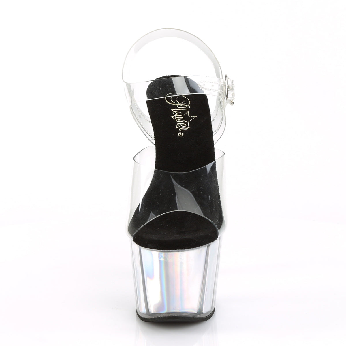 ADORE-708HGI Pleaser Silver 7 Inch Pole Heels Platform Shoes