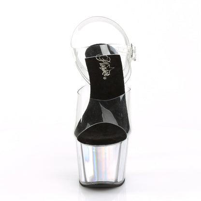 ADORE-708HGI Pleaser Silver 7 Inch Pole Heels Platform Shoes