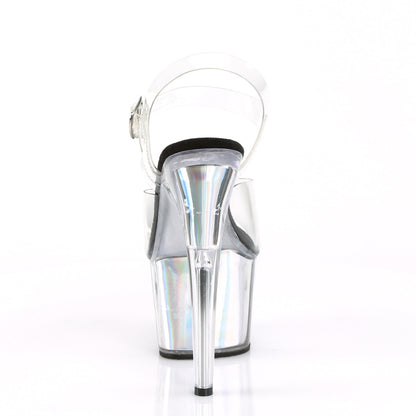 ADORE-708HGI Pleaser Silver 7 Inch Pole Heels Platform Shoes