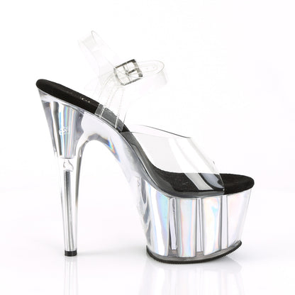 ADORE-708HGI Pleaser Silver 7 Inch Pole Heels Platform Shoes