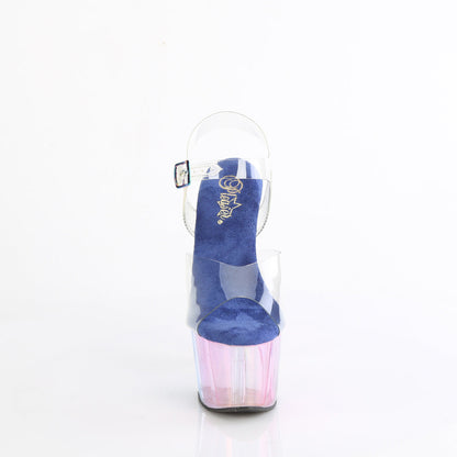 ADORE-708HT Pleaser Blue Multi Tinted 7 Inch Exotic Dancer Platform Shoes