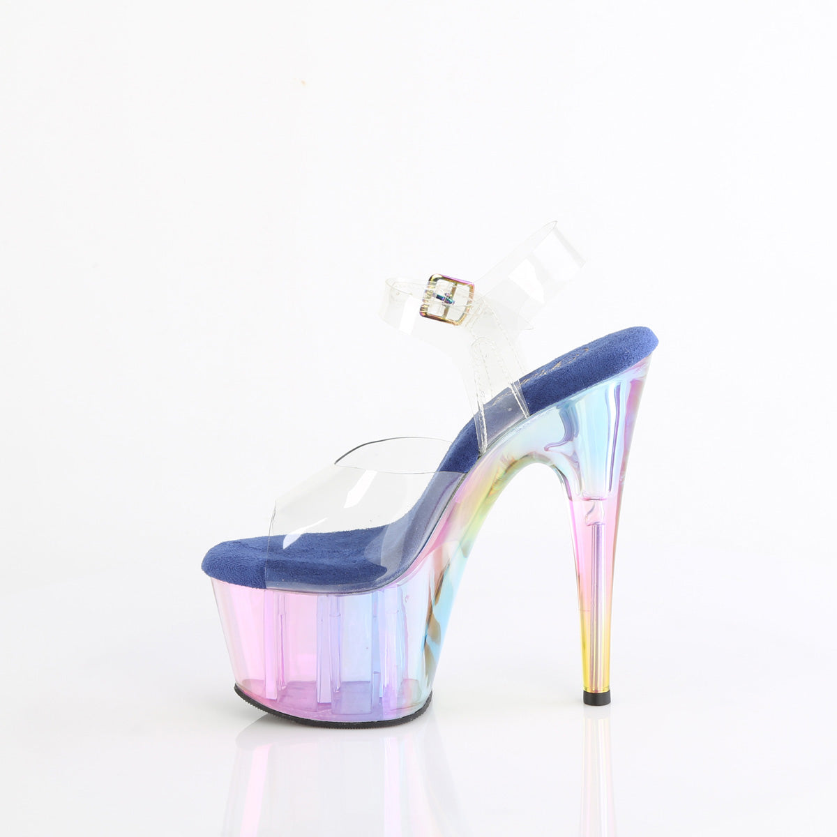 ADORE-708HT Pleaser Blue Multi Tinted 7 Inch Exotic Dancer Platform Shoes