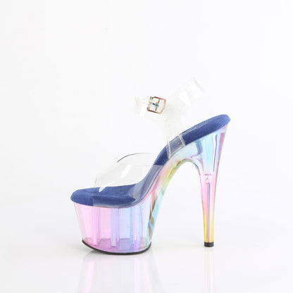 ADORE-708HT Pleaser Blue Multi Tinted 7 Inch Exotic Dancer Platform Shoes