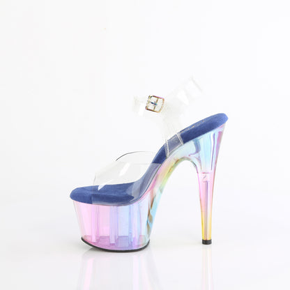 ADORE-708HT Pleaser Blue Multi Tinted 7 Inch Exotic Dancer Platform Shoes