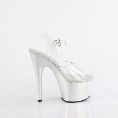 ADORE-708LQ Pleaser Liquid Silver 7 Inch Pole Dance Platform Shoes