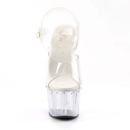 ADORE-708LS Pleaser Clear 7 Inch Pole Dancer Platform Shoes