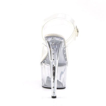 ADORE-708LS Pleaser Clear 7 Inch Pole Dancer Platform Shoes