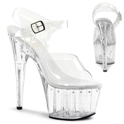 ADORE-708LS Pleaser Clear 7 Inch Pole Dancer Platform Shoes