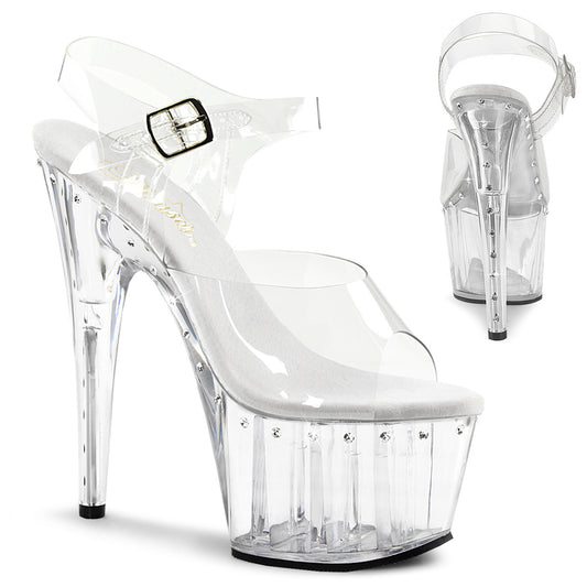 ADORE-708LS Pleaser Clear 7 Inch Pole Dancer Platform Shoes