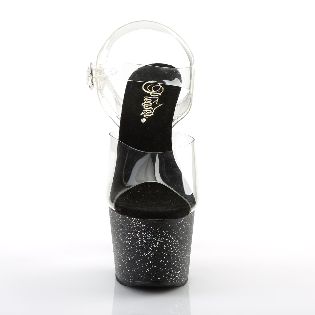 ADORE-708MG Pleaser Clear Black 7 Inch Pole Dancer Platform Shoes