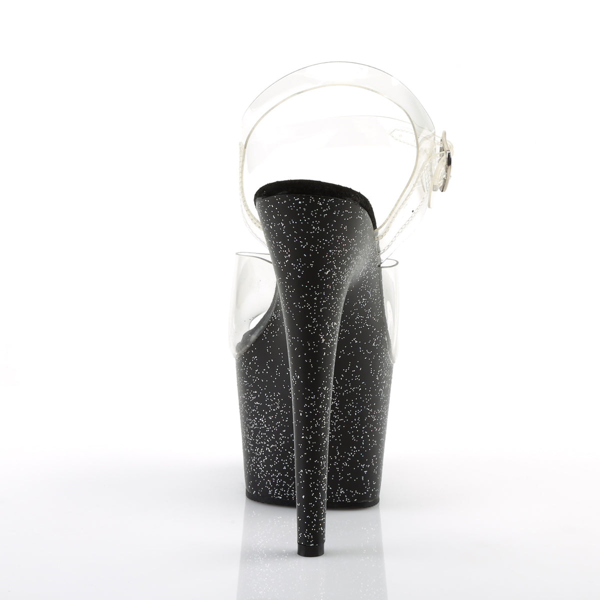 ADORE-708MG Pleaser Clear Black 7 Inch Pole Dancer Platform Shoes
