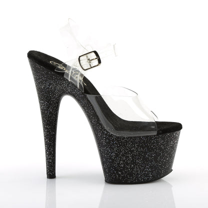 ADORE-708MG Pleaser Clear Black 7 Inch Pole Dancer Platform Shoes