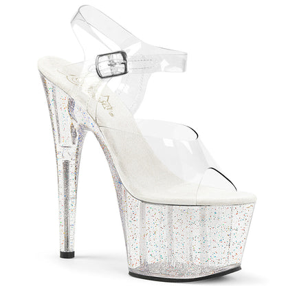 ADORE-708MG Pleaser Clear 7 Inch Lap Dance Platform Shoes Clear