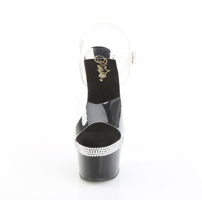 ADORE-708MLS Pleaser Clear Black 7 Inch Exotic Dancing Platform Shoes