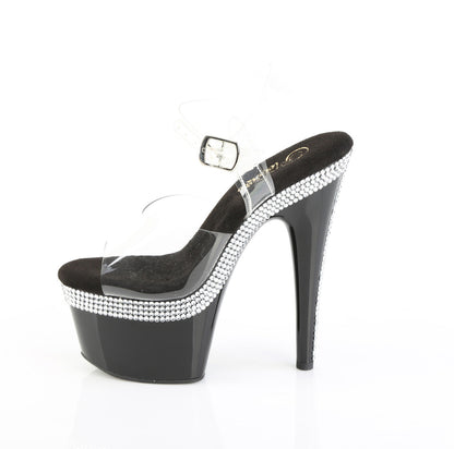 ADORE-708MLS Pleaser Clear Black 7 Inch Exotic Dancing Platform Shoes
