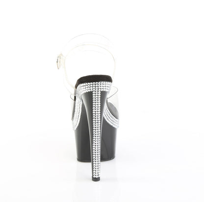 ADORE-708MLS Pleaser Clear Black 7 Inch Exotic Dancing Platform Shoes