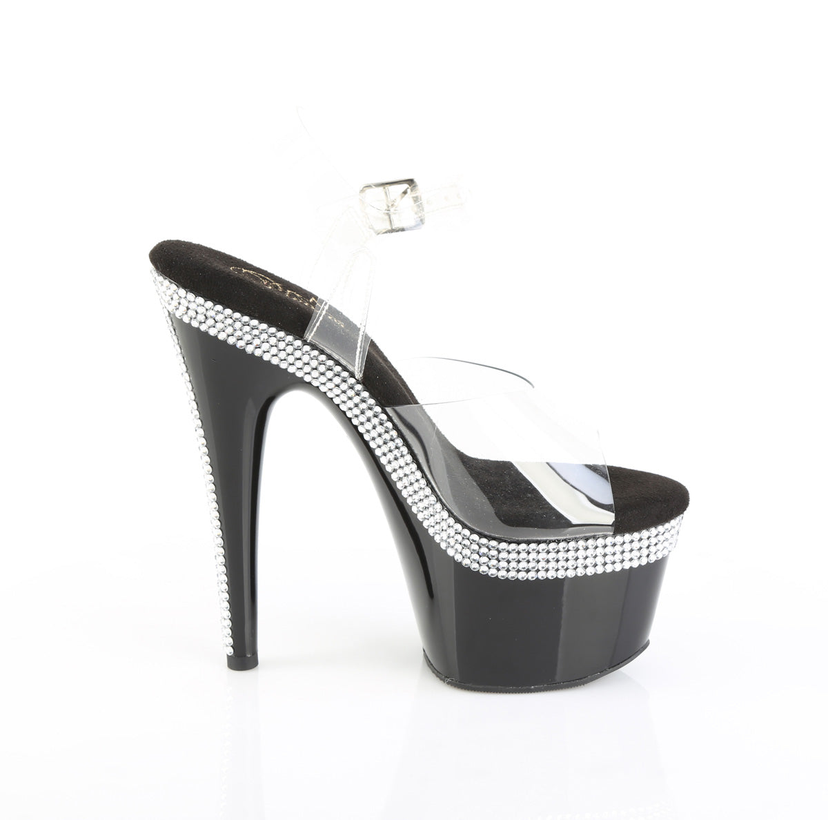 ADORE-708MLS Pleaser Clear Black 7 Inch Exotic Dancing Platform Shoes