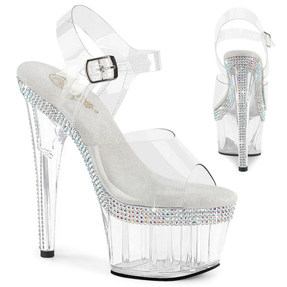 ADORE-708MLS Pleaser Clear Sexy Shoes with Bling Details