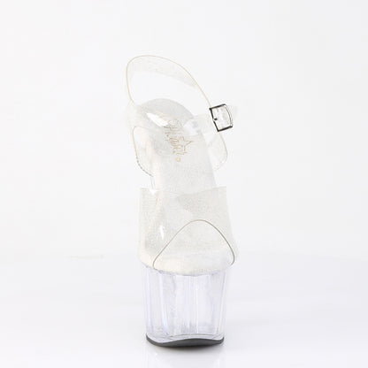 ADORE-708MMG Pleaser Clear 7 Inch Pole Dancer Platform Shoes