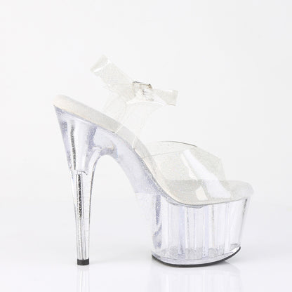 ADORE-708MMG Pleaser Clear 7 Inch Pole Dancer Platform Shoes