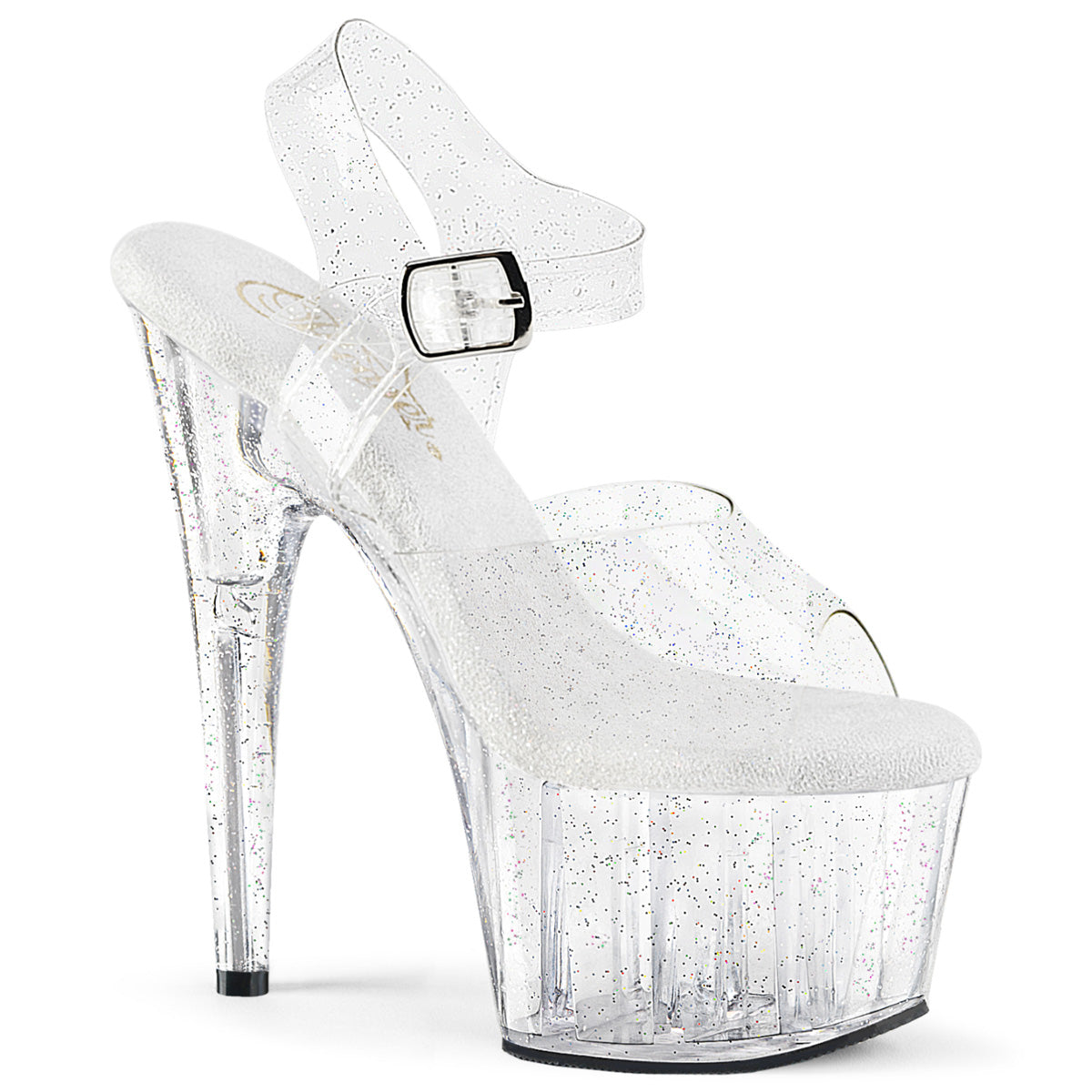 ADORE-708MMG Pleaser Clear 7 Inch Pole Dancer Platform Shoes