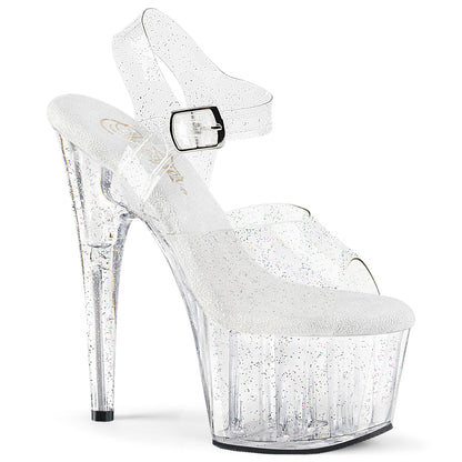 ADORE-708MMG Pleaser Clear 7 Inch Pole Dancer Platform Shoes