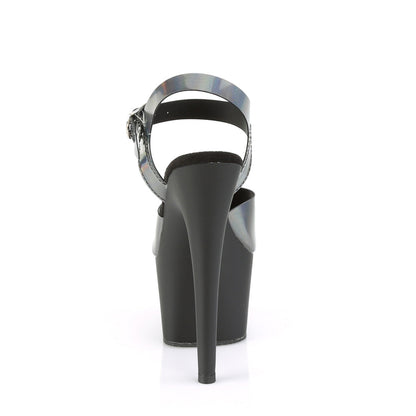 ADORE-708N-DT Pleaser Pewter Hologram 7 Inch Exotic Dancer Platform Shoes