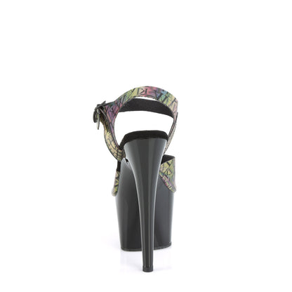 ADORE-708N-LTP Pleaser Green-Purple 7 Inch Stripper Platform Shoes