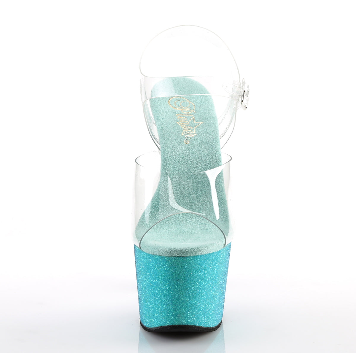 ADORE-708OMBRE Pleaser 7 Inch Aqua Blue Glitter Ombre Exotic Dancing Sandals