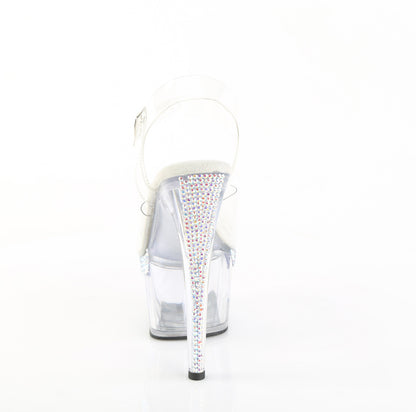 Pleaser ADORE-708PHRS Clear Rhinestone Platform Sandals - 7 Inch Heels