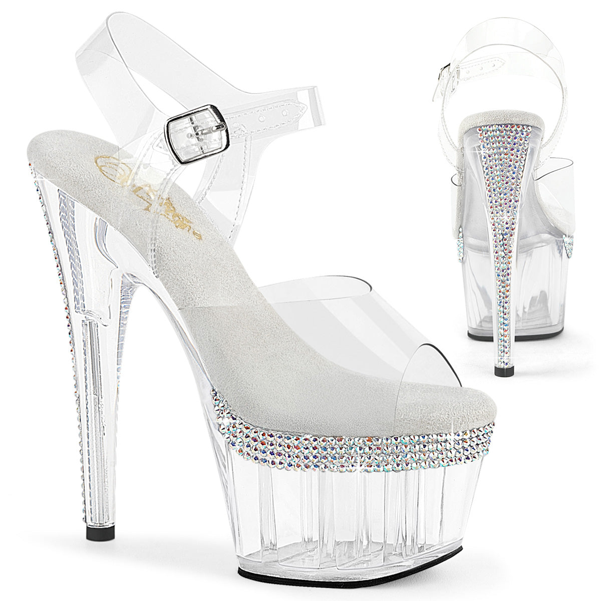 ADORE-708PHRS Pleaser Clear 7 Inch Strippers Platform Shoes