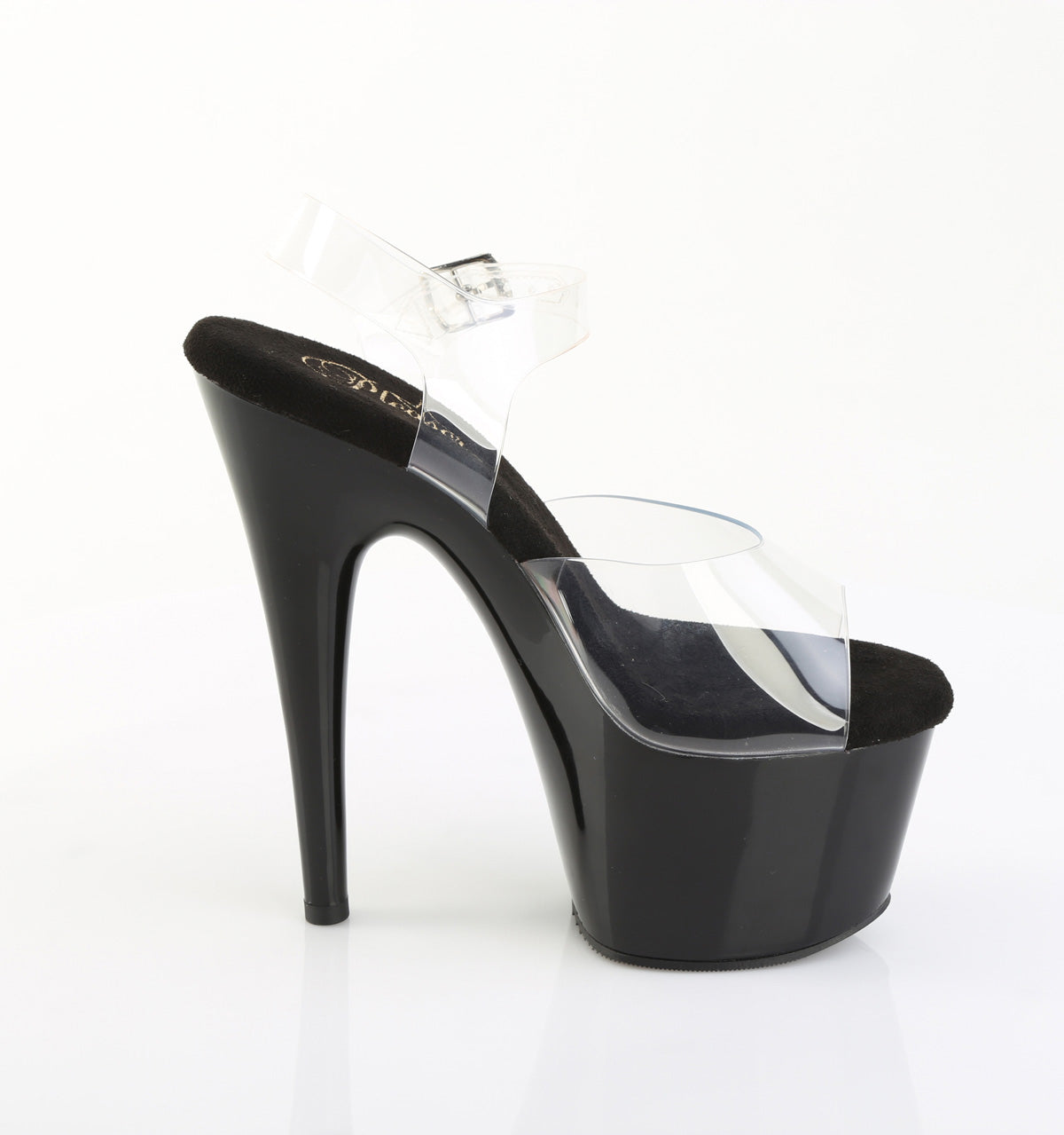 ADORE-708PREM Pleaser Clear/Black Sexy Platform Shoes (Pole Dancing Heels)