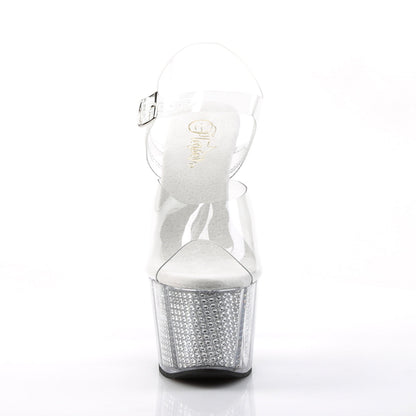 ADORE-708SRS Pleaser Transparent Bling 7 Inch Stripper Platform Shoes