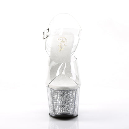 ADORE-708SRS Pleaser Transparent Bling 7 Inch Stripper Platform Shoes