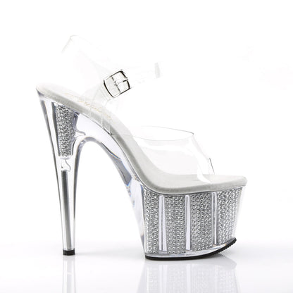 ADORE-708SRS Pleaser Transparent Bling 7 Inch Stripper Platform Shoes