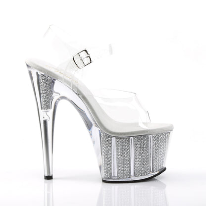 ADORE-708SRS Pleaser Transparent Bling 7 Inch Stripper Platform Shoes