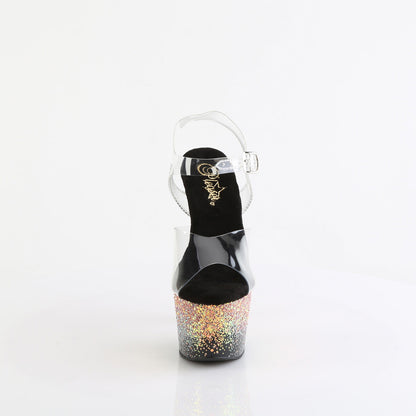 ADORE-708SS Pleaser Clear Black 7 Inch Pole Dancer Platform Shoes