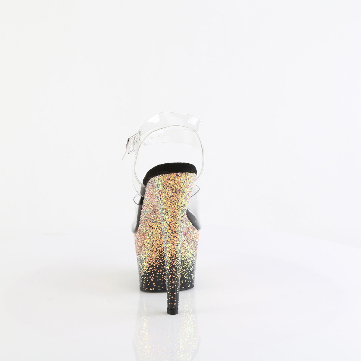 ADORE-708SS Pleaser Clear Black 7 Inch Pole Dancer Platform Shoes
