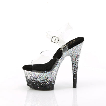 ADORE-708SS Pleaser Silver Multi Glitter 7 Inch Glamour Platform Shoes