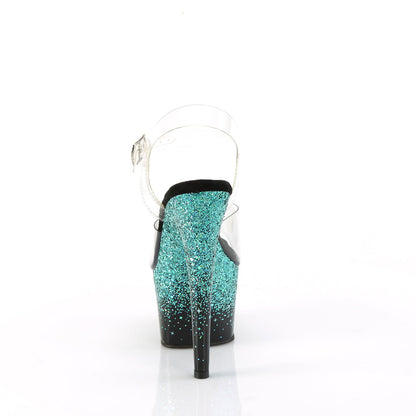 ADORE-708SS Pleaser Turquoise Multi Glitter 7 Inch Fetish Platform Shoes