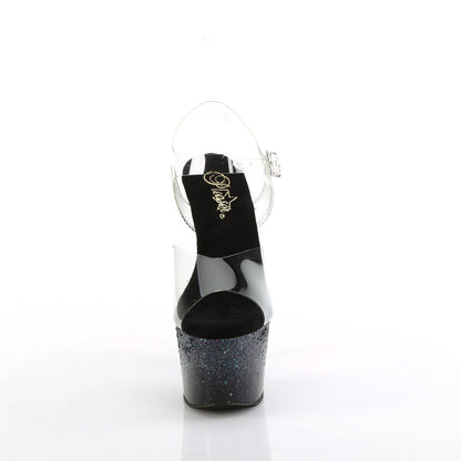 ADORE-708SS Pleaser Black Glitter 7 Inch Exotic Platform Shoes