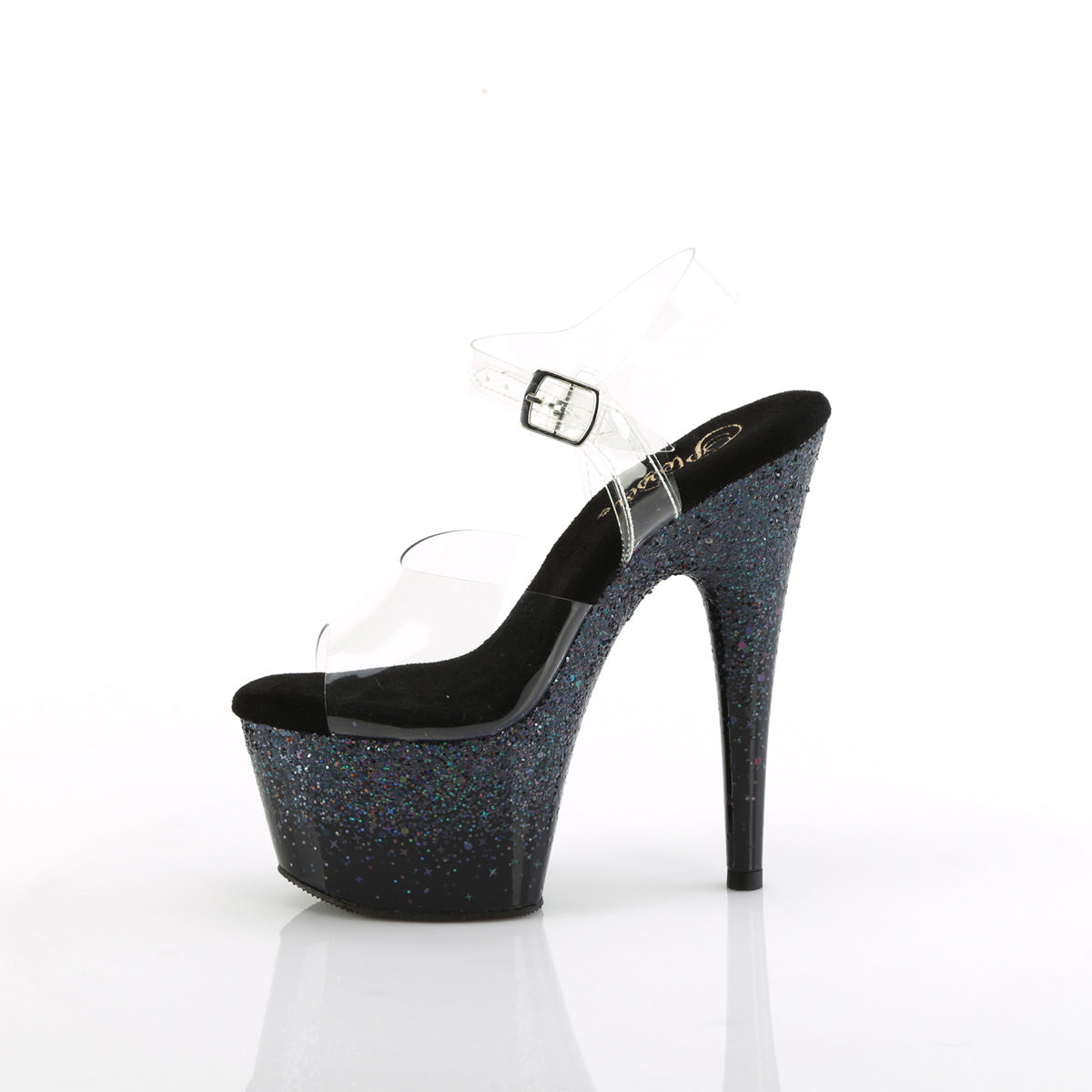 ADORE-708SS Pleaser Black Glitter 7 Inch Exotic Platform Shoes