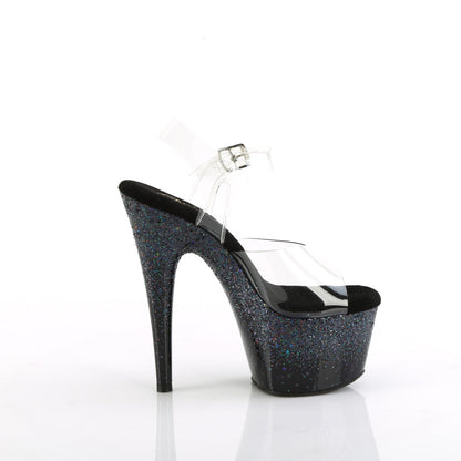 ADORE-708SS Pleaser Black Glitter 7 Inch Exotic Platform Shoes