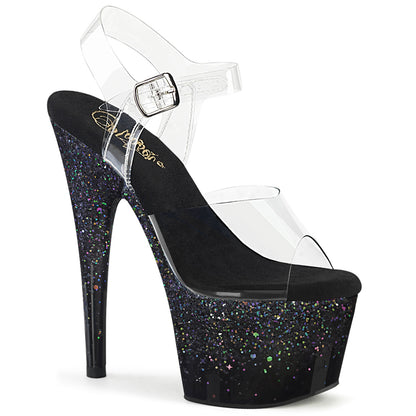 ADORE-708SS Pleaser Black Glitter 7 Inch Exotic Platform Shoes