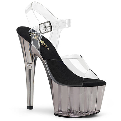 ADORE-708T Pleaser Clear Smoke 7 Inch Strippers Platform Shoes