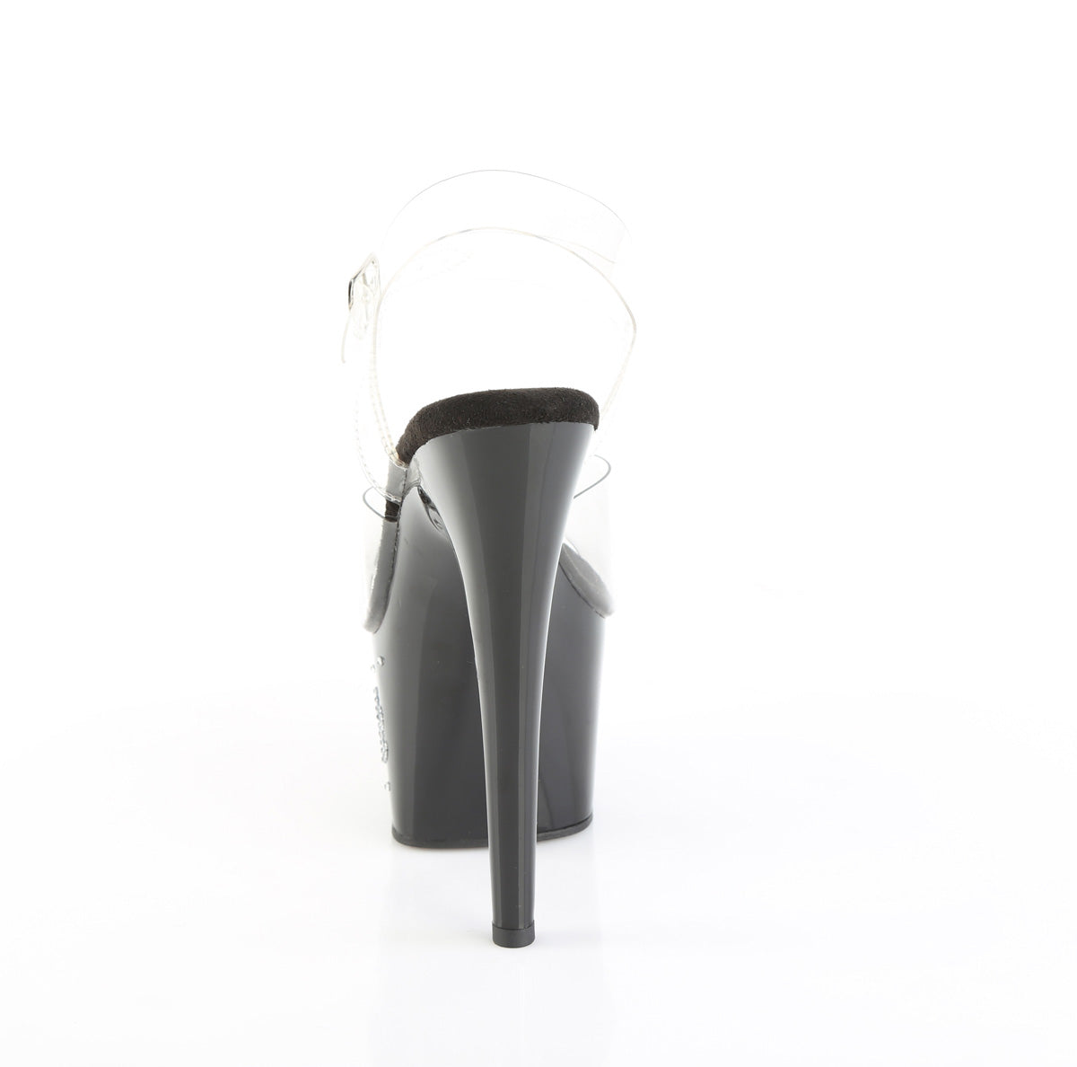 ADORE-708TIP-02 Pleaser Clear Black 7 Inch Pole Dancer Platform Shoes