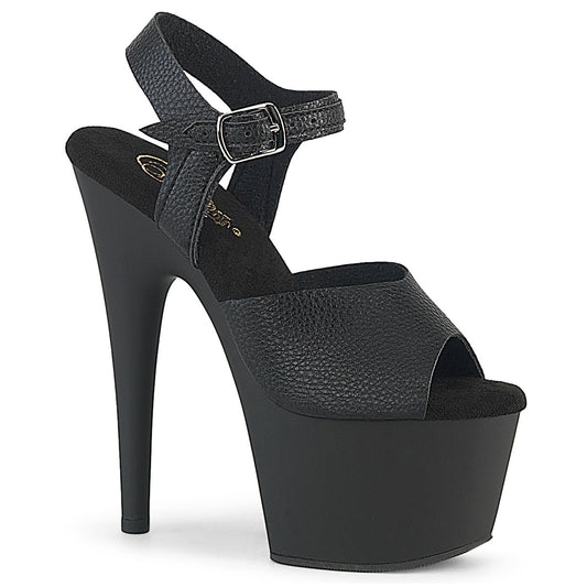 ADORE-708UL Pleaser Black Faux Leather Sexy Platform Shoes (Pole Dancing Heels)