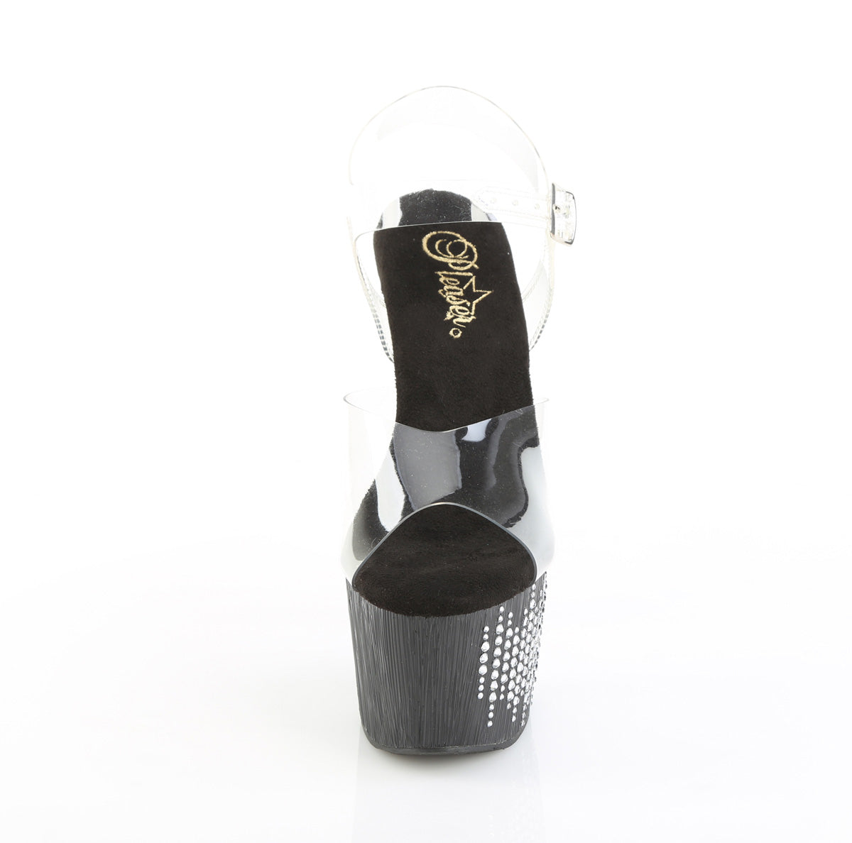 ADORE-708WFRS Pleaser Clear Black 7 Inch Pole Heels Platform Shoes
